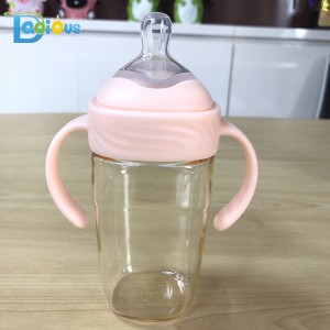 新生児bpaフリーppsu哺乳瓶240ミリリットル哺乳瓶カスタムロゴ赤ちゃんミルクボトル付きハンドル